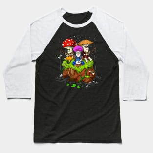 Hippie Magic Mushrooms Baseball T-Shirt